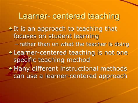 what is the meaning of learner centered teaching