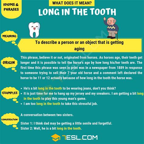 what is the meaning of long in the tooth
