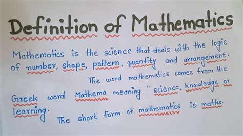 what is the meaning of mathematical in science