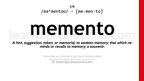 what is the meaning of memento
