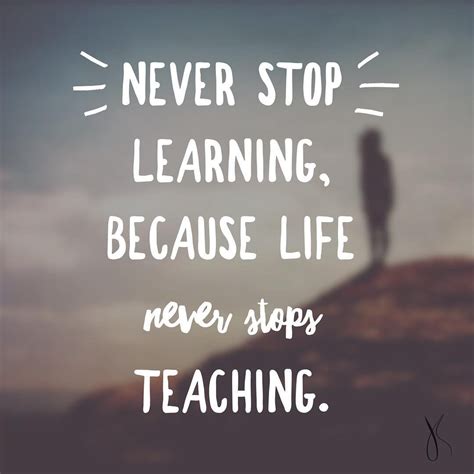 what is the meaning of never stop learning because life never stops teaching