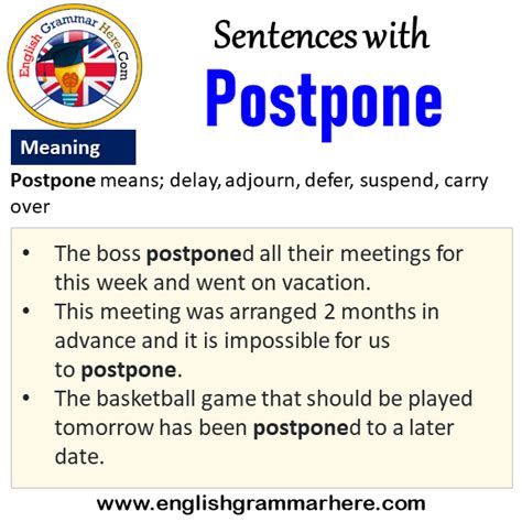 what is the meaning of postpone
