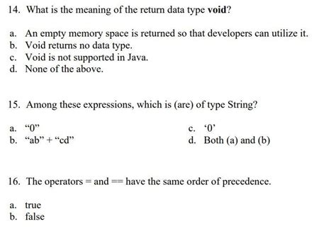 what is the meaning of return datatype void