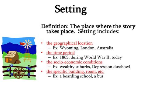 what is the meaning of setting in english language