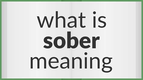 what is the meaning of sober