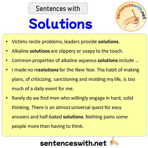 what is the meaning of solution in a sentence