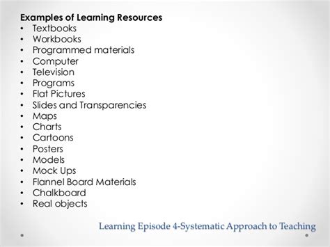 what is the meaning of teaching and learning resources