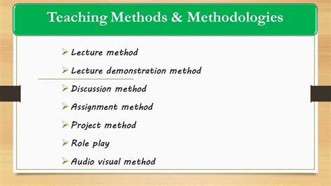 what is the meaning of teaching methodologies