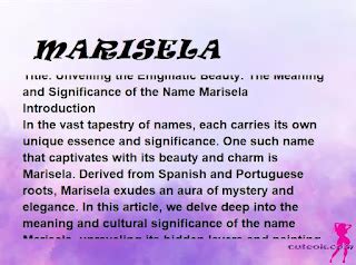 what is the meaning of the name marisela