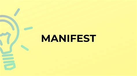 what is the meaning of the word manifest