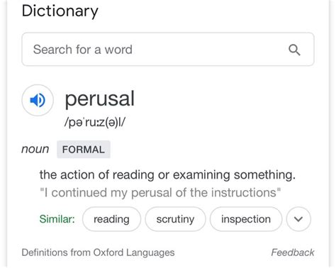 what is the meaning of the word perusal