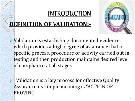 what is the meaning of validation in english
