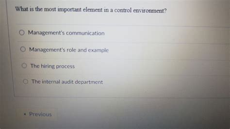 What Is The Most Important Element In A Control Environment