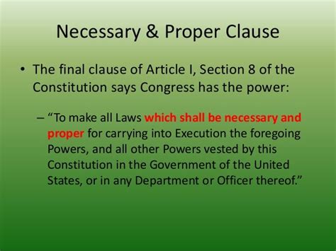 what is the necessary and proper clause in simple terms