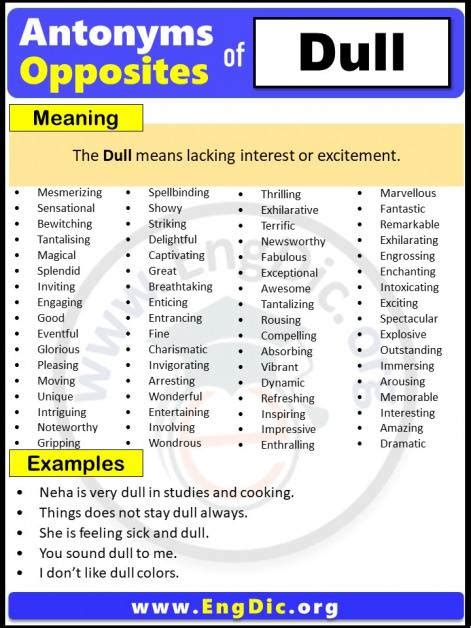 what is the opposite of dull in science