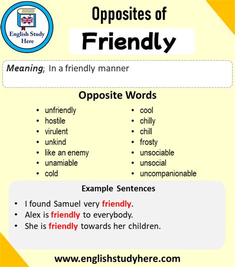 what is the opposite of friendly