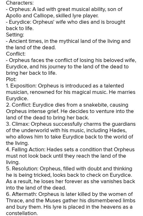 What Is The Plot Of The Story Orpheus