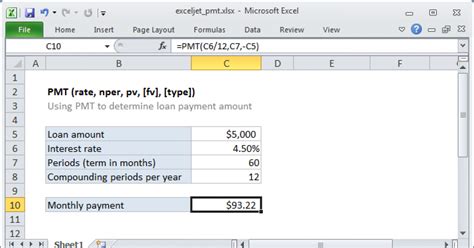 what is the pmt formula in excel for mortgage
