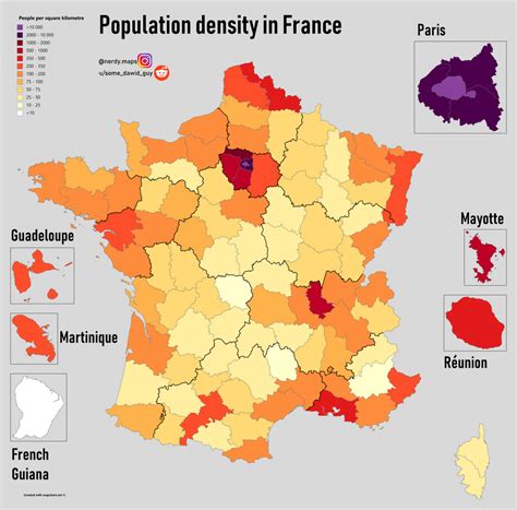 what is the population density of france