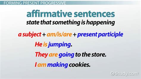 what is the present progressive tense of study