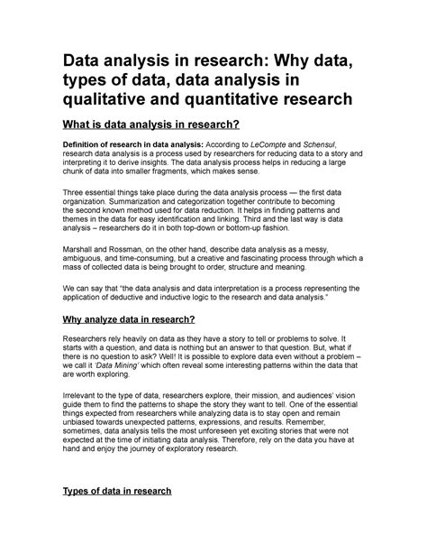 what is the primary aim of data analysis in research