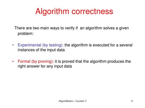 what is the primary goal of algorithm correctness