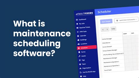 what is the primary source data for maintenance scheduling software