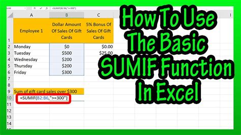 what is the primary use of the sumif function in excel