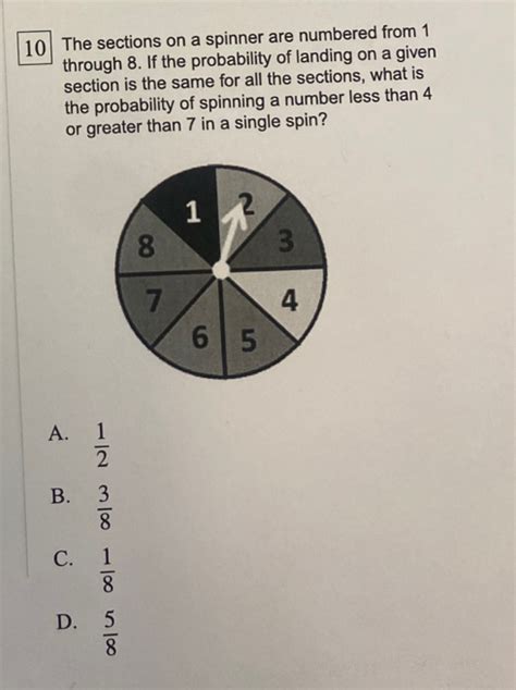 What Is The Probability Of The Spinner Landing On A 1