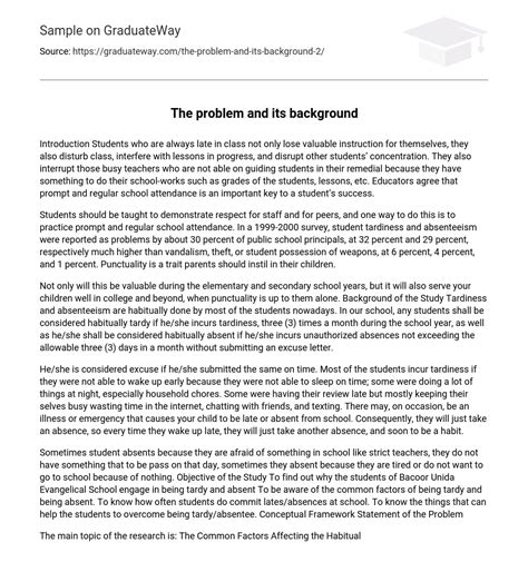 what is the problem and its background in research