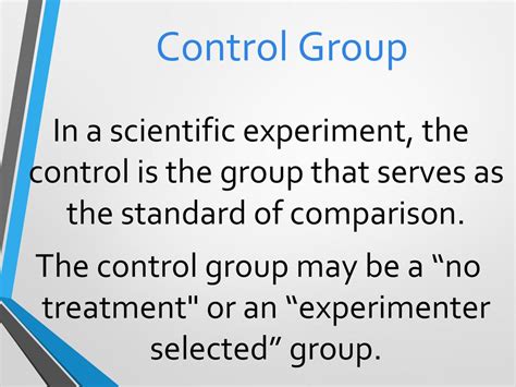 what is the purpose of a control group in the scientific method