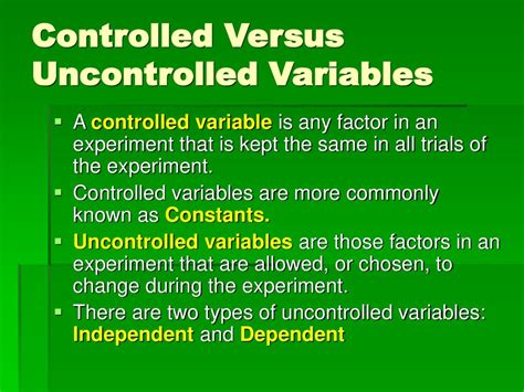 what is the purpose of a controlled variable