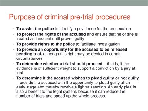 what is the purpose of a pre trial in criminal cases