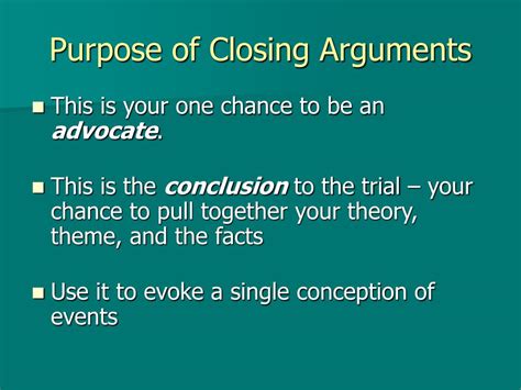 what is the purpose of closing arguments in a criminal trial