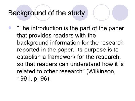 what is the purpose of establishing the background of the study