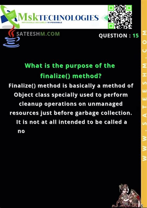 What Is The Purpose Of Finalize() Method