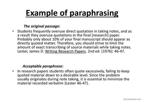 what is the purpose of paraphrasing a text in academic writing