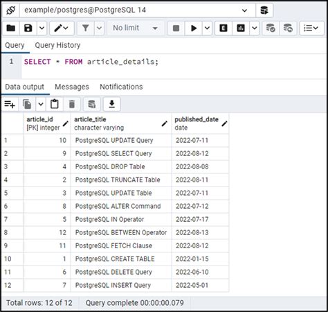 what is the purpose of the intersection operator in postgresql