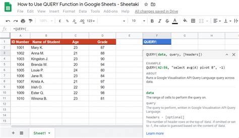 what is the purpose of the query function in google sheets