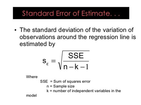 what is the purpose of the standard error of estimate in regression analysis
