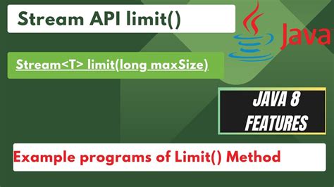 what is the purpose of the stream api limit() method