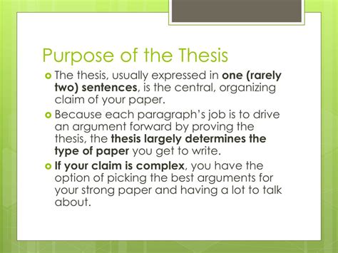 what is the purpose of the thesis