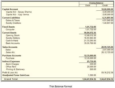 what is the purpose of trial balance with example