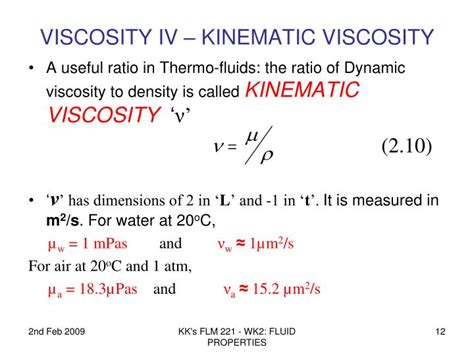 what is the relation between kinematic and dynamic viscosity
