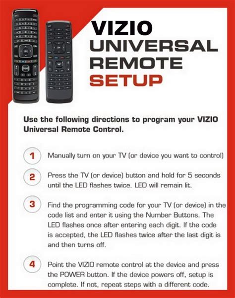 what is the remote control code for a vizio tv