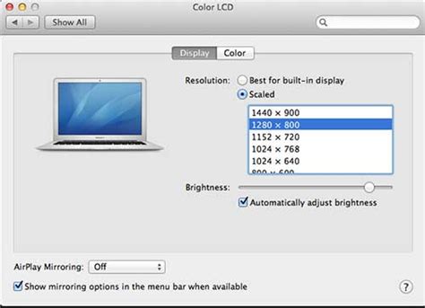 what is the resolution of my macbook air