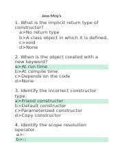 what is the return value of constructor in java mcq