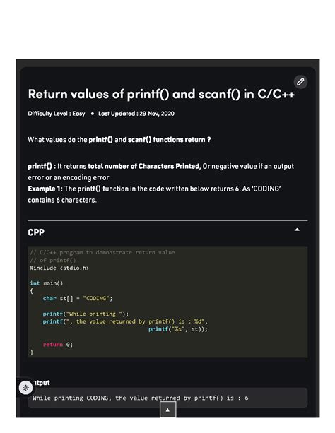 what is the return value of scanf in c