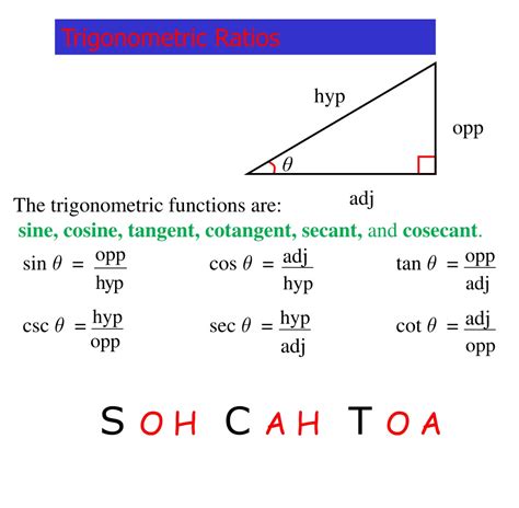what is the right triangle definition of the cosecant function abcde