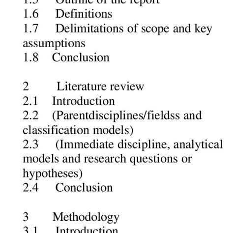 what is the sequence of chapter 1 in research